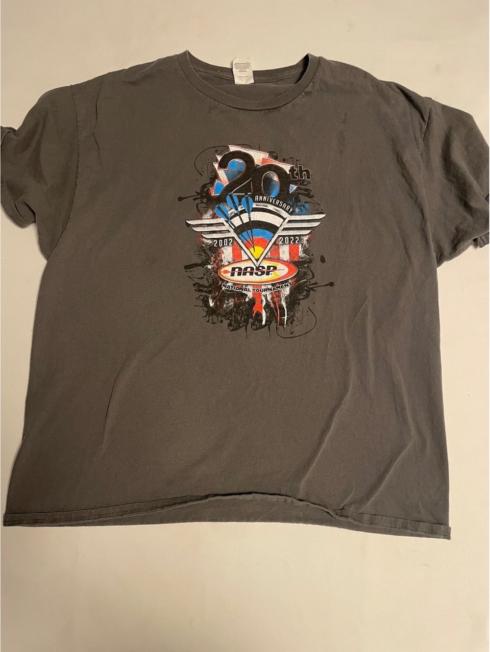 Hanes Authentic-T Gray Cotton Graphic T-Shirt XL
